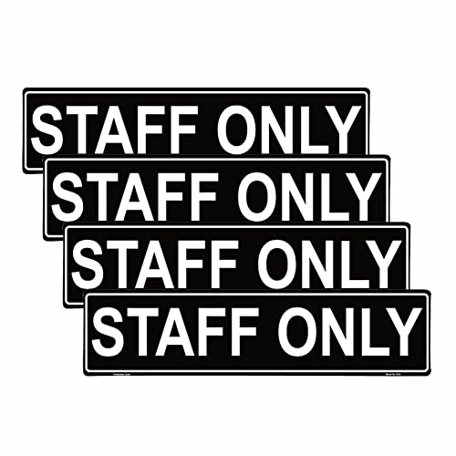 Haobase Staff Only Sign Self Adhesive Vinyl Sticker 4 Pcs 20cm x 5cm - Image 1
