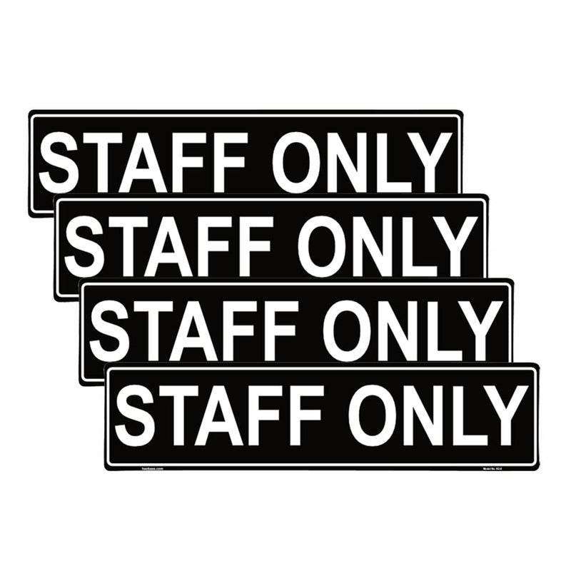 Haobase Staff Only Sign Self Adhesive Vinyl Sticker 4 Pcs 20cm x 5cm - Image 2