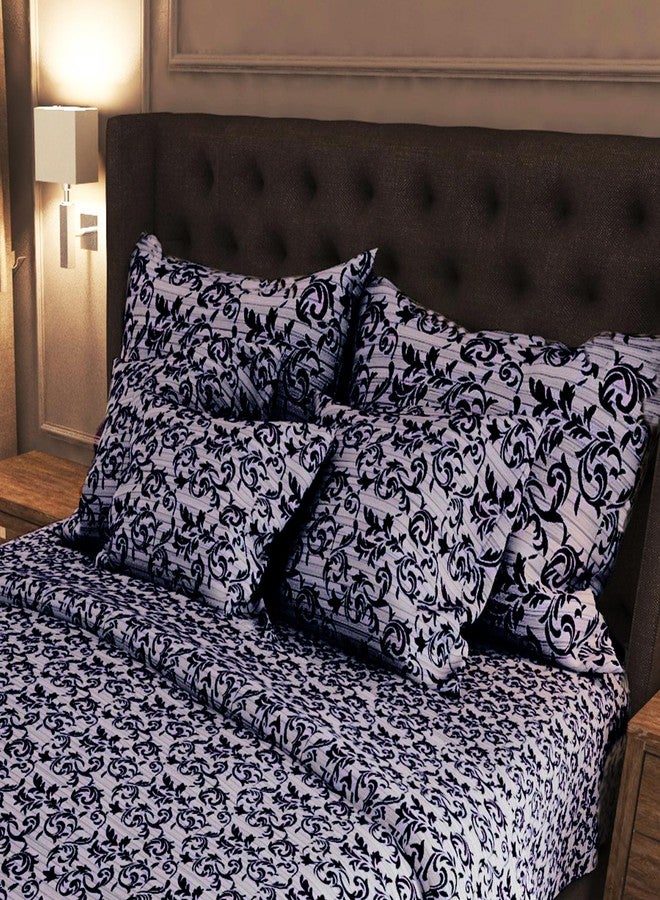 AMALI 6 piece Polycotton Bed Sheet Queen Size (160x200+35) cm 1 Fitted Sheet, 1 Duvet Cover and 2 Standard & 2 Oxford Pillowcases Soft Breathable & Durable Fabric for Home Use - Image 2