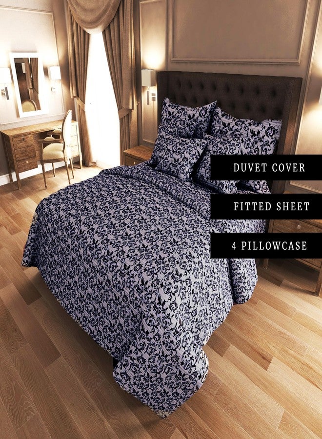 AMALI 6 piece Polycotton Bed Sheet Queen Size (160x200+35) cm 1 Fitted Sheet, 1 Duvet Cover and 2 Standard & 2 Oxford Pillowcases Soft Breathable & Durable Fabric for Home Use - Image 4