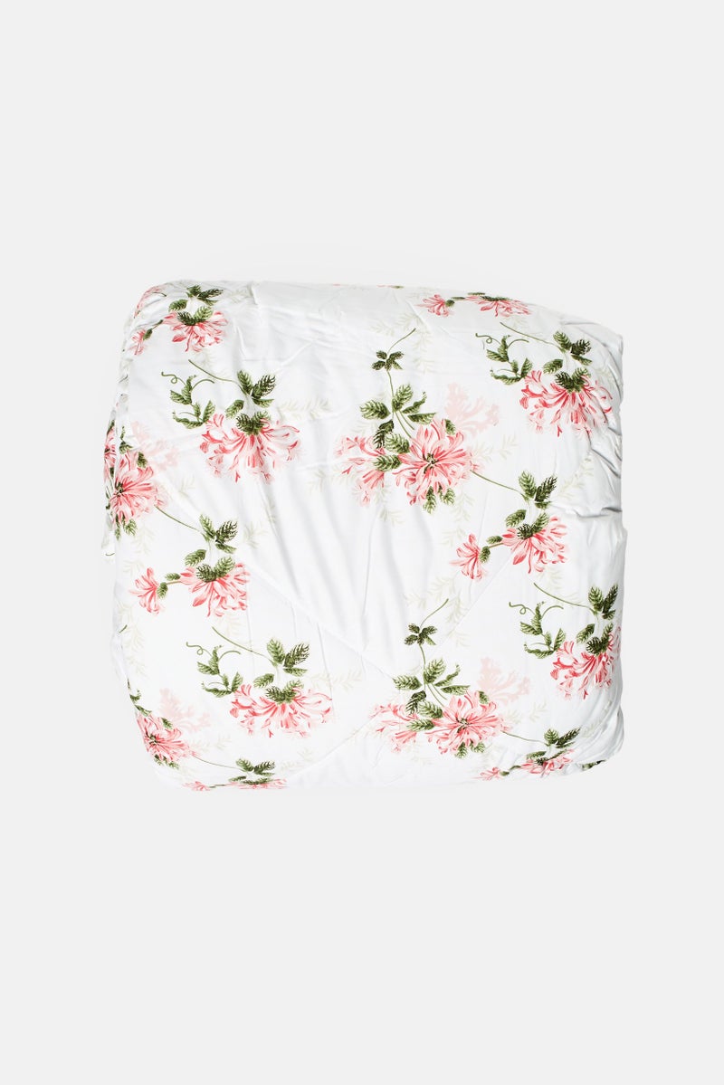Catherine Malandrino 3 Pieces Queen Cotton Feel Floral Print Micro Fiber Comforter Set, Multicolor  - Image 2