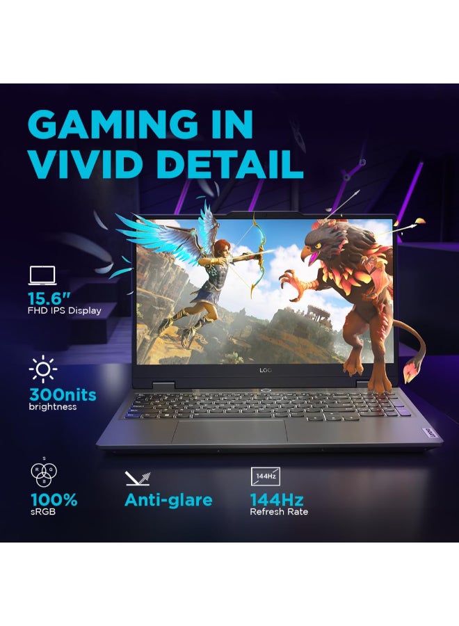 لينوفو لابتوب LOQ 15IRX9 بشاشة FHD IPS مقاس 15.6 بوصة، مع معالج Core i5-13450HX/ذاكرة RAM سعة 24GB/قرص SSD سعة 512GB/بطاقة رسومات NVIDIA GeForce RTX 4050 سعة 6GB/نظام Windows 11 - Image 5