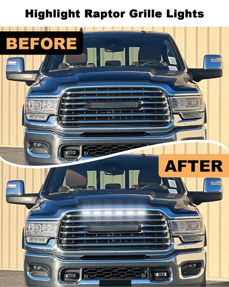 TBHOO 6Pcs LED Grill Light for 2023 2024 2025 Dodge Ram 1500 2500 3500 Raptor Grille Lights Front Bumper Ram Accessories 2019-2022 (White) - Image 2