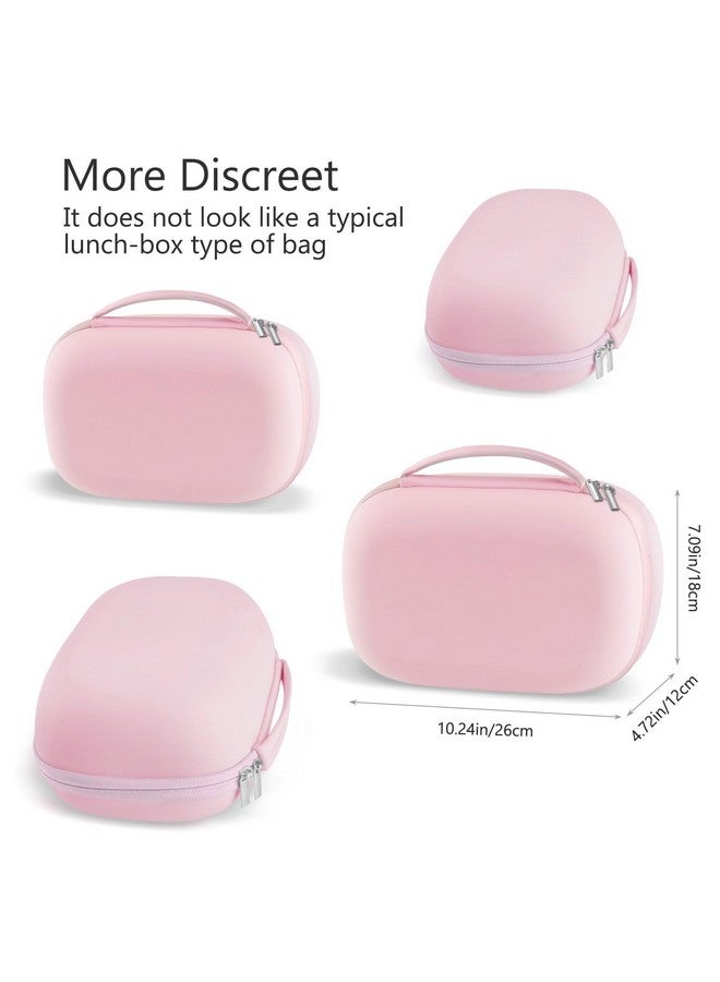 Gowing حقيبة حمل مضخات الثدي القابلة للارتداء من جويينج، حقيبة صلبة مع صينية قابلة للإزالة، حقيبة تخزين مضخة الثدي محكمة الإغلاق متوافقة مع معظم مضخات الثدي القابلة للارتداء، تحمل 2 مضخة، وردي - Image 3