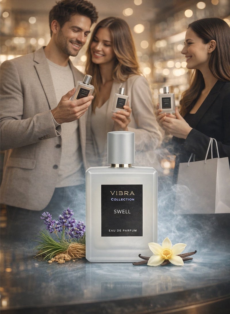 DIVINA Vibra Swell Eau De Parfum 100ml for Men – Fresh Woody Aromatic Fragrance with Vanilla, Lavender & Vetiver | Long-Lasting Premium Perfume - Image 4