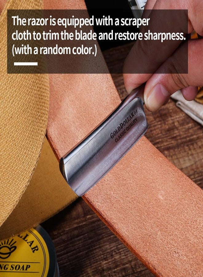 Gold Dollar Retro Shaving For Men Acrylic Handle Straight Razor Barber Shaving Ready Without Stabilizer Scraper Cloth Kit - Image 4
