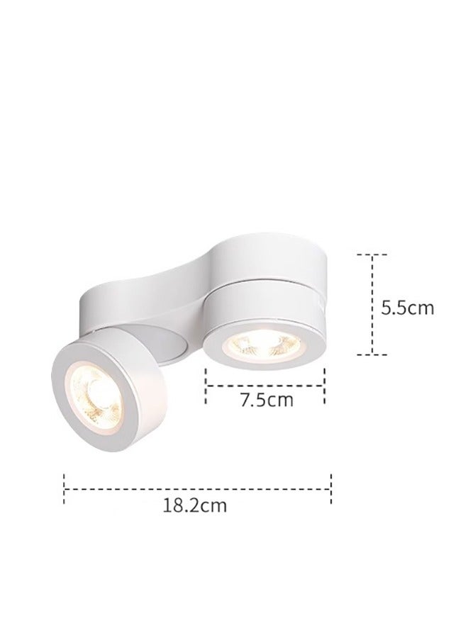 2 طريقة أضواء LED السقف 2 × 10 واط أبيض دافئ مع رؤوس نقاط دوارة وزاوية إضاءة مسار سوداء ساطعة قابلة للتعديل شريط إضاءة جداري للصالة الداخلية والمطبخ وغرفة المعيشة وغرفة النوم والممر  - Image 3