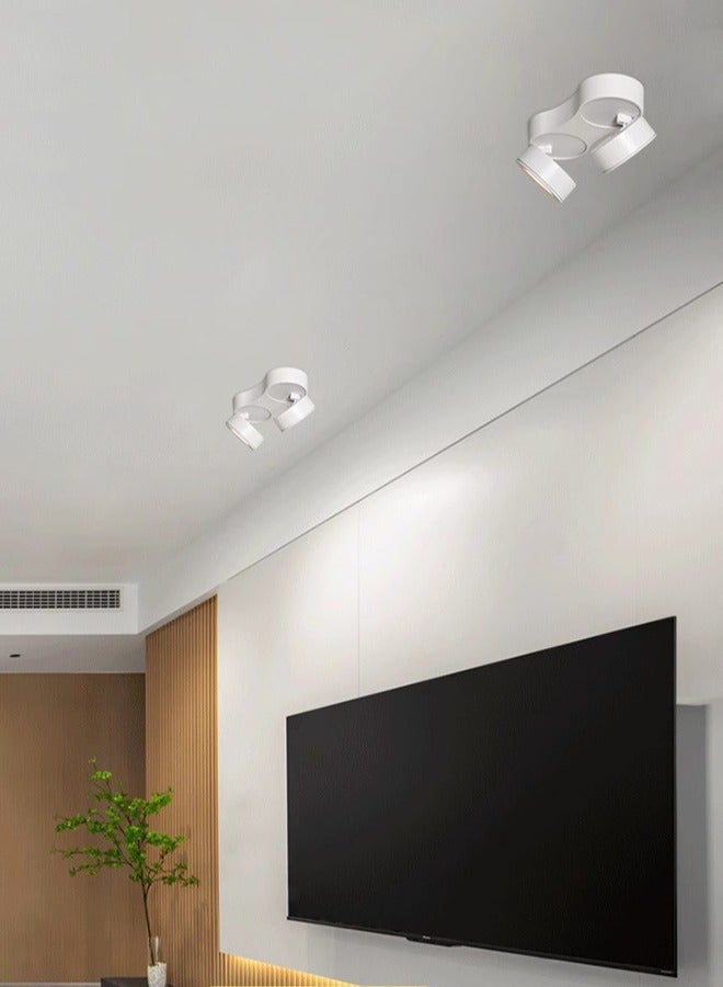 2 طريقة أضواء LED السقف 2 × 10 واط أبيض دافئ مع رؤوس نقاط دوارة وزاوية إضاءة مسار سوداء ساطعة قابلة للتعديل شريط إضاءة جداري للصالة الداخلية والمطبخ وغرفة المعيشة وغرفة النوم والممر  - Image 5