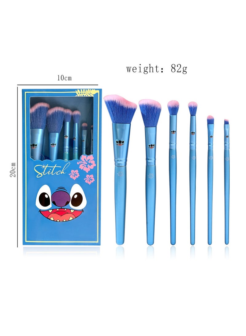general Makeup Brush Set, Anime Stitch Makeup Brush Set Series, Stitch Items For Girls Women - 6 Piece Set - Image 2