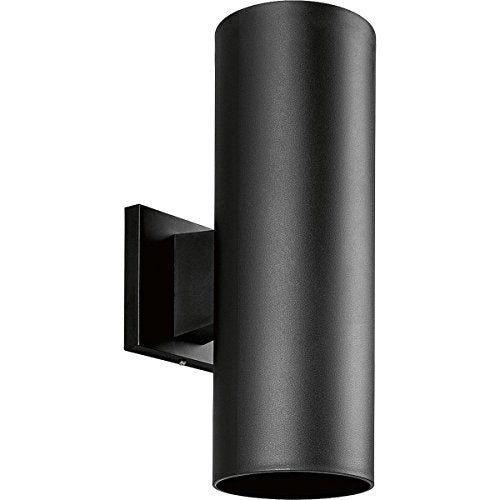 Progress Lighting 5-Inch Cylinder Outdoor Wall Sconce, 2-Light Modern Wall Mount Up and Down Lights, Interior and Exterior Lighting for Home or Porch, Polycarbonate Construction, Black (P5713-31) - Image 1