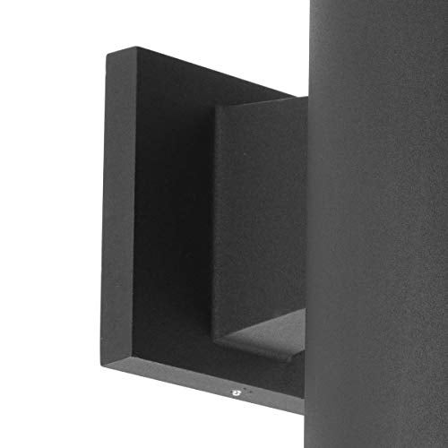 Progress Lighting 5-Inch Cylinder Outdoor Wall Sconce, 2-Light Modern Wall Mount Up and Down Lights, Interior and Exterior Lighting for Home or Porch, Polycarbonate Construction, Black (P5713-31) - Image 5