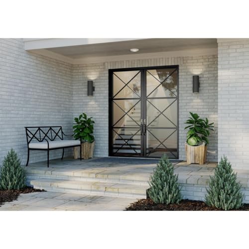 Progress Lighting 5-Inch Cylinder Outdoor Wall Sconce, 2-Light Modern Wall Mount Up and Down Lights, Interior and Exterior Lighting for Home or Porch, Polycarbonate Construction, Black (P5713-31) - Image 4