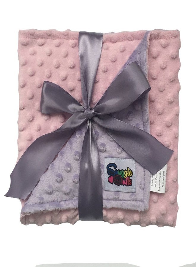Snuggle Stuffs Reversible Unisex Children's Soft Baby Blanket Minky Dot - (Pink/Lavender)