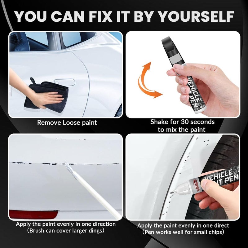 xdotoar White Car Paint Touch Up Pen Color Accurate Touch Up Paint for Cars Professional Automotive Scratch Repair Lasting Auto Scratch Remover Fast Dry Easy to Use Safe and Washable Versatile Use - Image 5