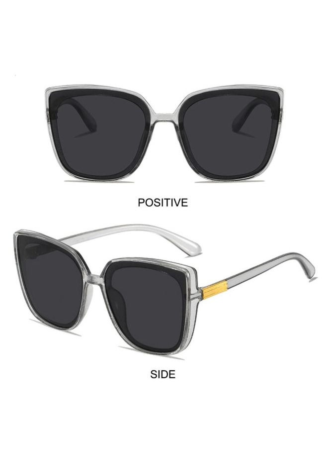 Generic - Stylish Cat Eye Sunglasses Retro Oversized Sun Glasses Big Frame Vintage Black Shades UV400 Protection Eyewear Fishing Goggles-Lenses Color:Orange - Image 1