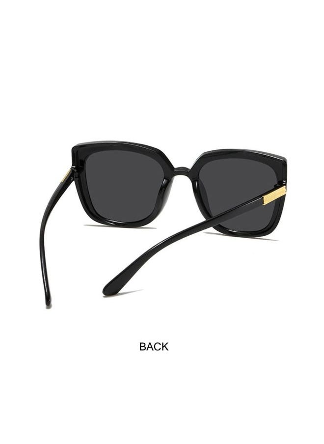 Generic - Stylish Cat Eye Sunglasses Retro Oversized Sun Glasses Big Frame Vintage Black Shades UV400 Protection Eyewear Fishing Goggles-Lenses Color:Orange - Image 1
