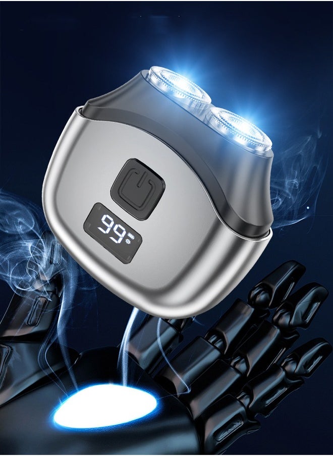 Small Rechargeable Mini Electric Shaver Efficient Shaving Dual Ring Blade Net Intelligent Digital Display, Detachable Blade Head, Easy Cleaning Type-C High-speed Charging Worry Free Boarding