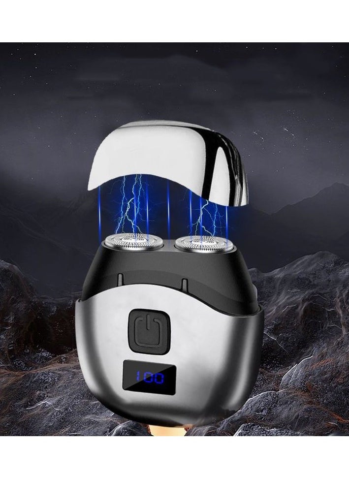 Small Rechargeable Mini Electric Shaver Efficient Shaving Dual Ring Blade Net Intelligent Digital Display, Detachable Blade Head, Easy Cleaning Type-C High-speed Charging Worry Free Boarding