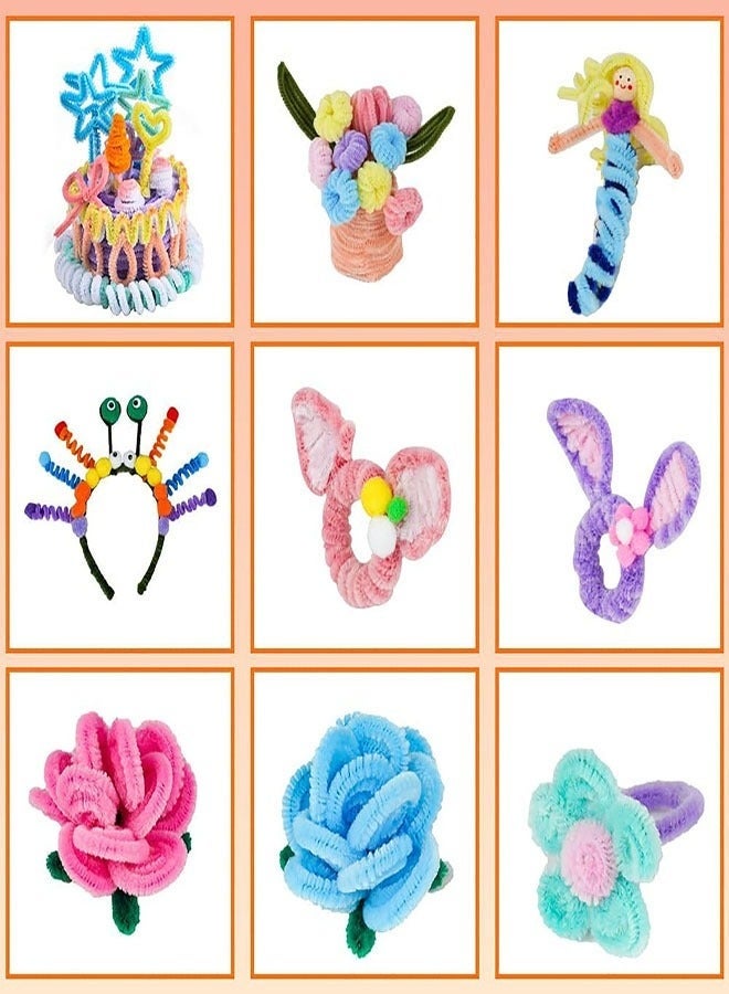 200PCS Pipe Cleaners, Chenille Stems, Multi-Color Pipe Cleaners Craft, Fuzzy Sticks Craft Supplies, Arts and Crafts for Creative Handmade DIY Project Decorations（7 Macaron Colors) - Image 5