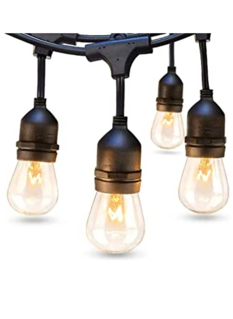 Led Lights Eid Celebration 16ft Outdoor String Yellow Lights Weatherproof Strand Dimmable Edison Vintage Bulbs Ul Listed Heavy Duty Decorative Cafe Patio Lights For Restaurant Garden