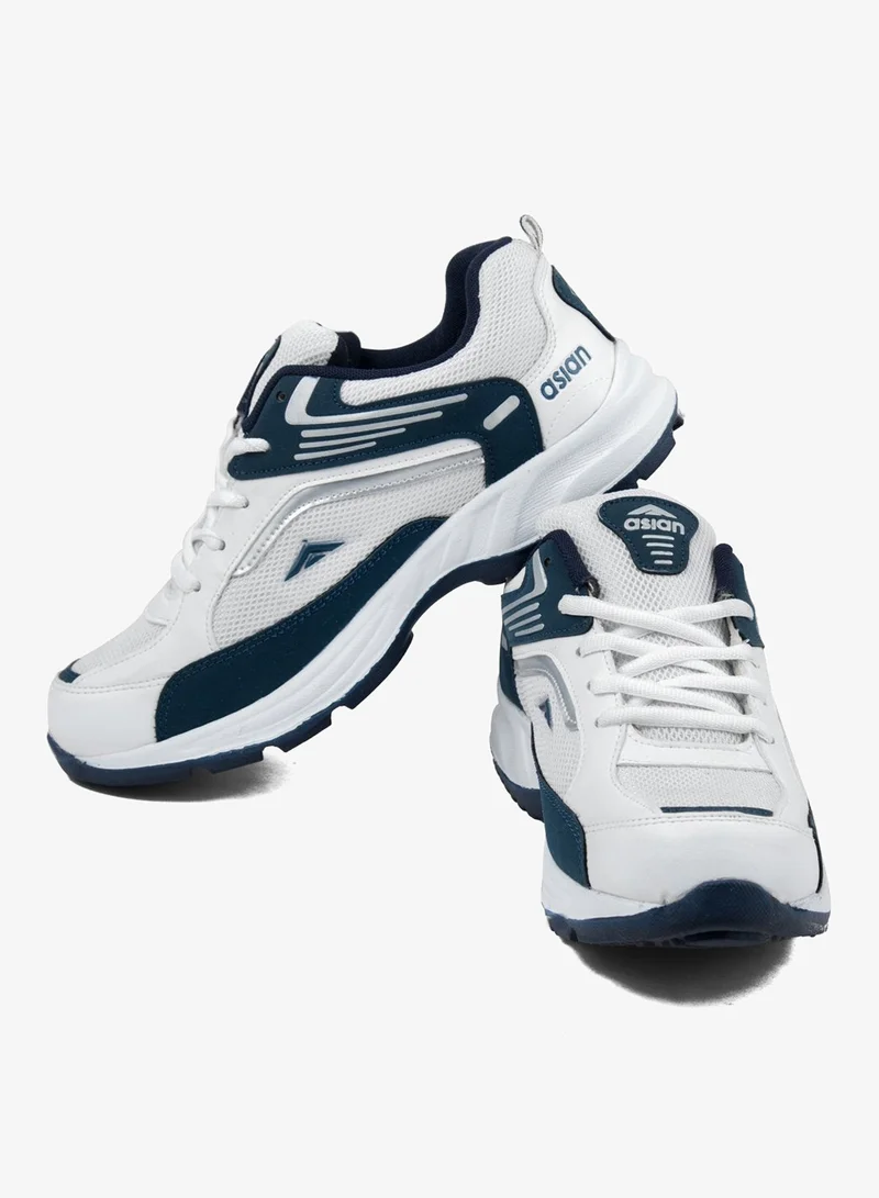 Asian  White Blue Lace Up Running Shoes for Men for Men | Best Price UAE