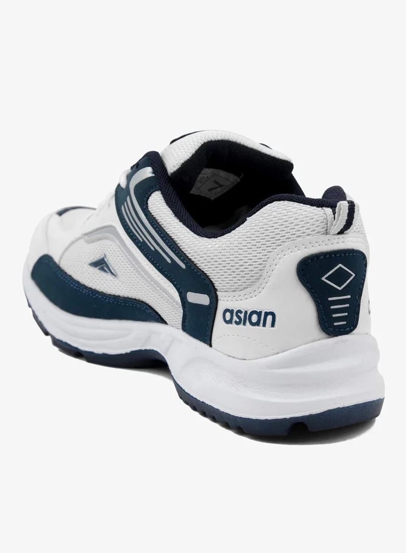 Asian  White Blue Lace Up Running Shoes for Men for Men | Best Price UAE