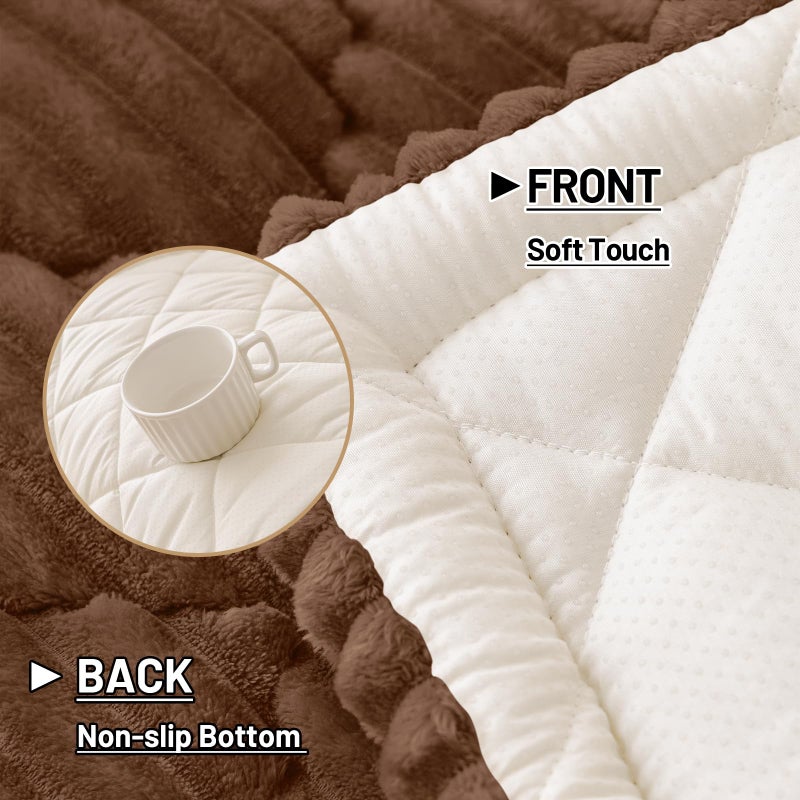 Smiry Pet Couch Cover for Dogs Washable, Non-Slip Fuzzy Couch Covers for 3 Cushion Sofa Pet Friendly, Soft Thick Furniture Protector Sofa Slipcover Mat for Dogs (Chocolate, 27.6" x 59") - Image 5