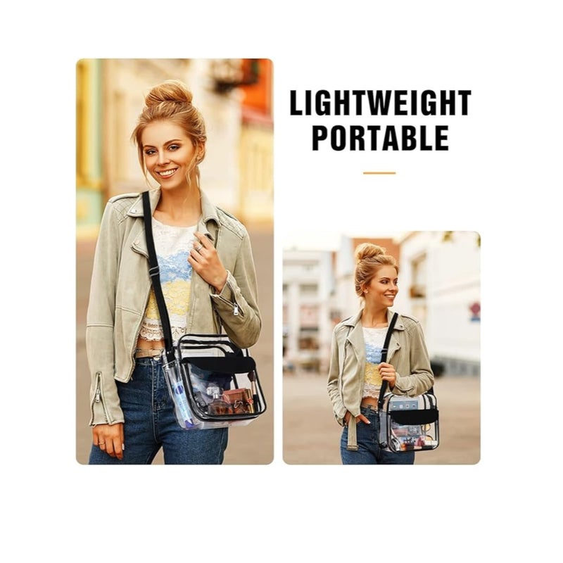 Zikra Clear Crossbody Bag, See Through Clear Purse Handbags with Adjustable Strap, Transparent Waterproof PVC Messenger Shoulder Bag for Women Work Sport Concert, Clear - Image 5