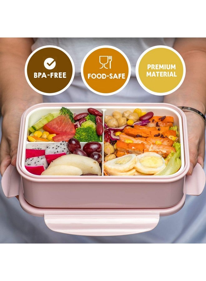 LOVINA Bento Boxes for Adults - 1100 ML Bento Lunch Box For Kids Childrens With Spoon & Fork - Durable for On-the-Go Meal, BPA-Free and Food-Safe Materials - Image 2