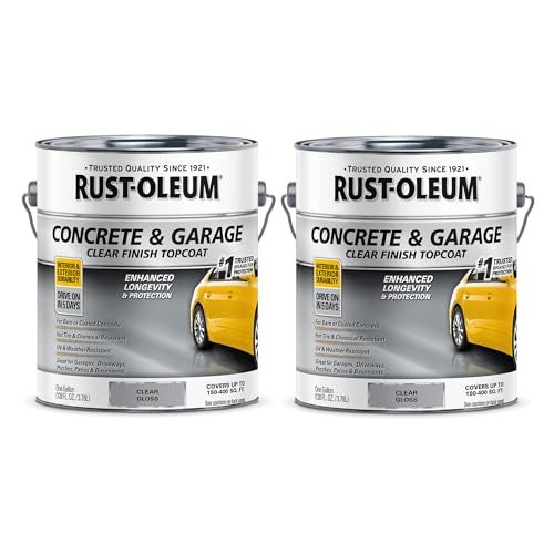 Rust-Oleum 320202-2PK Concrete & Garage Clear Finish Topcoat, Gallon, Gloss Clear, 2 Pack - Image 1