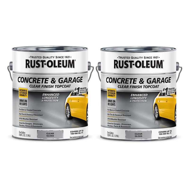 Rust-Oleum 320202-2PK Concrete & Garage Clear Finish Topcoat, Gallon, Gloss Clear, 2 Pack - Image 2