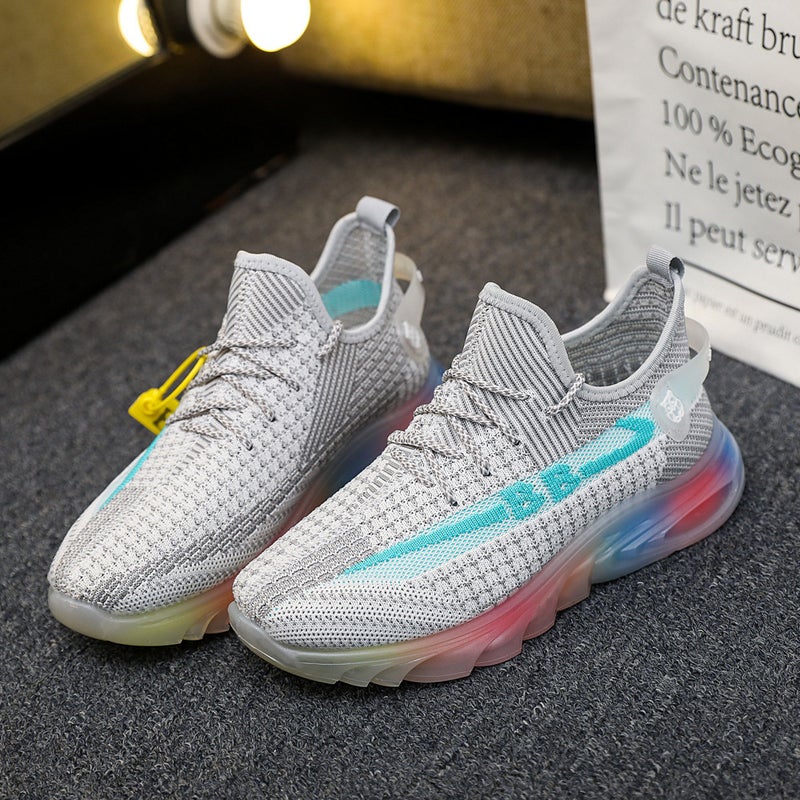 Women's High Top Sneakers Breathable Knitted Casual Sports Shoes - Image 1