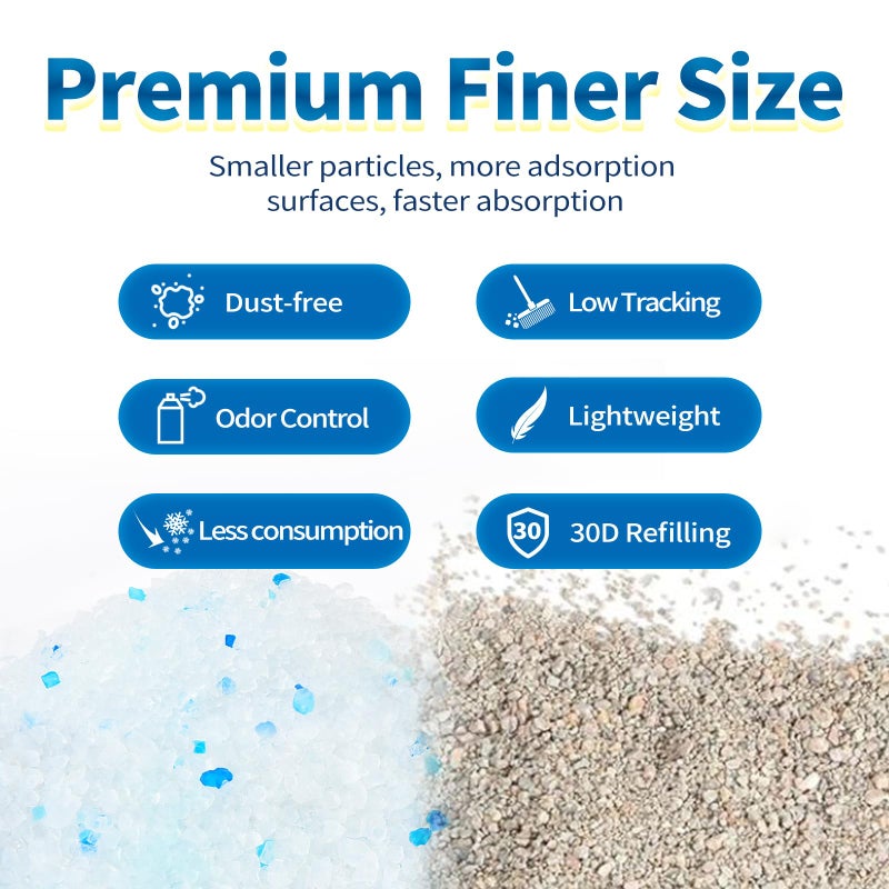 MADE 4 PETS Made4Pets Cat Litter Crystals, Non Clumping Cat Litter Odor Control Kitty Litter Non Clumping No scooping Low Dust, Low Tracking, Lightweight, Dehydrates Waste,â€“ 17.2 lbs (4 x 4.3 lb Packs) - Image 3