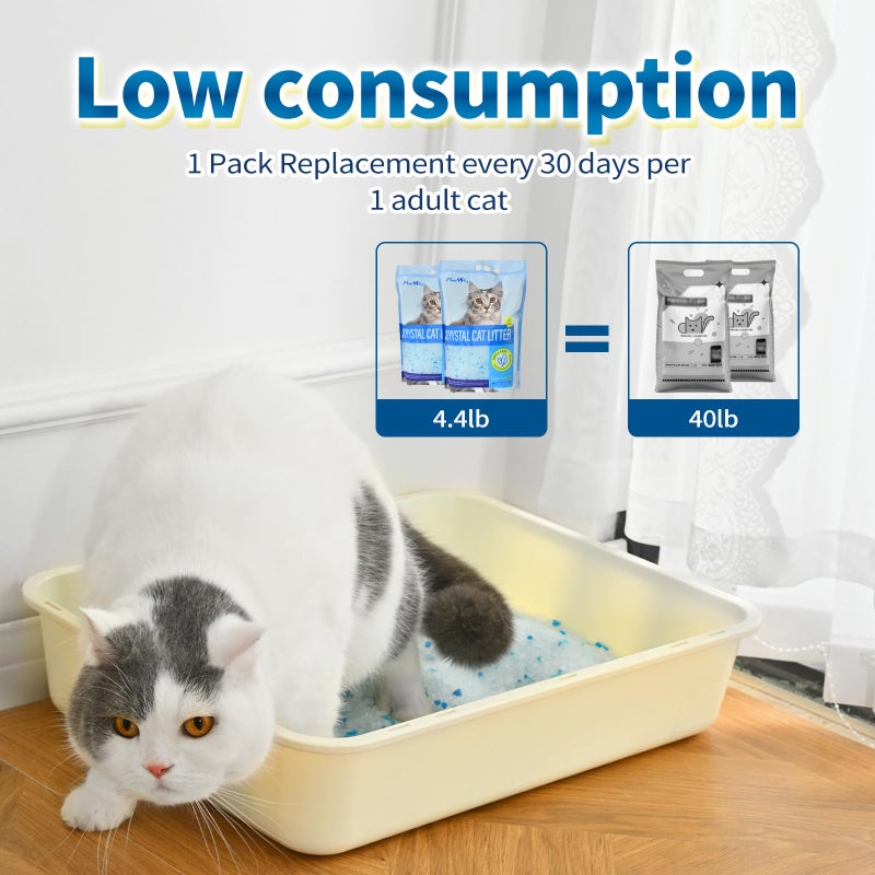 MADE 4 PETS Made4Pets Cat Litter Crystals, Non Clumping Cat Litter Odor Control Kitty Litter Non Clumping No scooping Low Dust, Low Tracking, Lightweight, Dehydrates Waste,â€“ 17.2 lbs (4 x 4.3 lb Packs) - Image 4