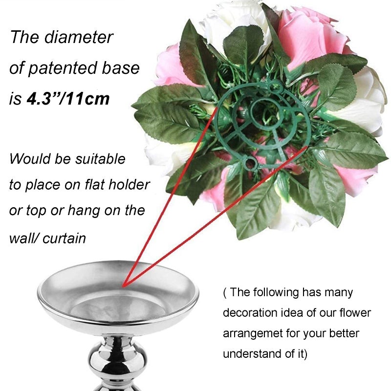 BLOSMON Flower Balls Wedding Rose Centerpieces: 10 Pcs Fake Flowers with Base Kissing Balls Decor Champagne &White Artificial Floral Arrangements Flower Bouquet of Roses Home Party Table DIY Decorationss - Image 5
