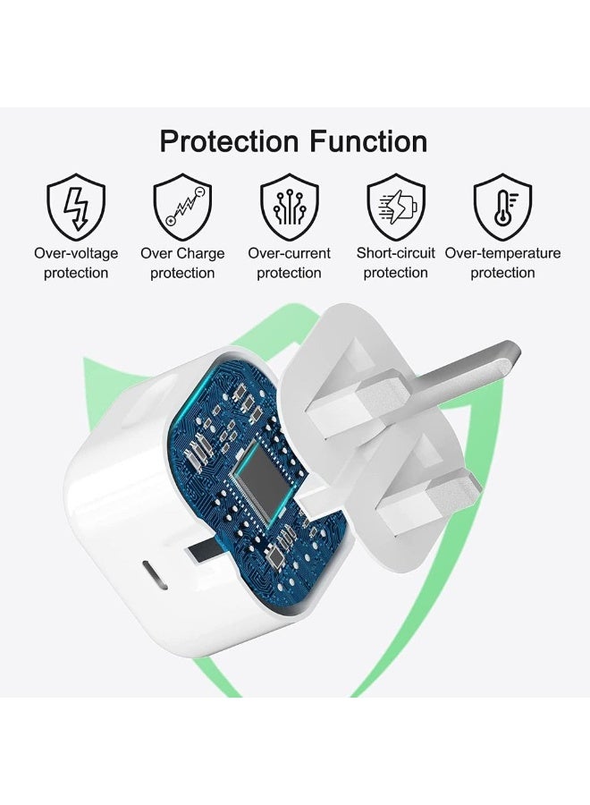 20W USB C Wall Fast Charger With 2m USB C To Lightning Cable [Apple MFi Certified]Compatible With IPhone 14/14 Pro/14 Pro Max/13/12/SE2020/11/XR/XS Max/X/iPad Ect… - Image 5