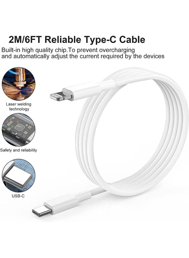 20W USB C Wall Fast Charger With 2m USB C To Lightning Cable [Apple MFi Certified]Compatible With IPhone 14/14 Pro/14 Pro Max/13/12/SE2020/11/XR/XS Max/X/iPad Ect… - Image 2