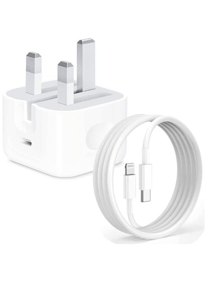 20W USB C Wall Fast Charger With 2m USB C To Lightning Cable [Apple MFi Certified]Compatible With IPhone 14/14 Pro/14 Pro Max/13/12/SE2020/11/XR/XS Max/X/iPad Ect… - Image 1
