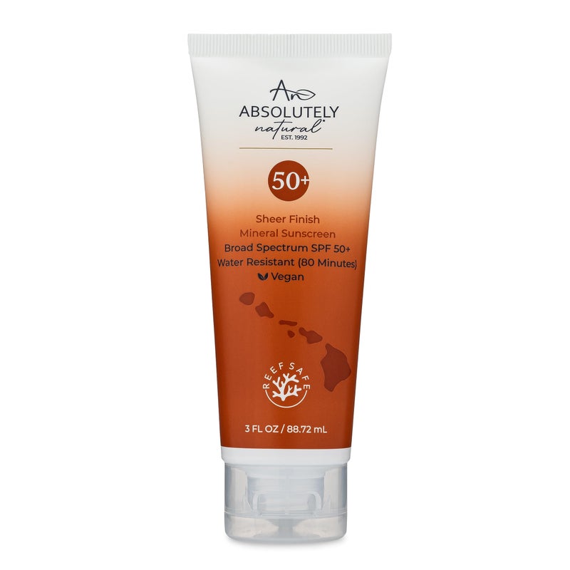 Absolutely Natural لوشن واقي من الشمس معدني SPF 50+ طبيعي تمامًا - واقي شمس مضاد للشيخوخة للجسم والوجه، مصنوع من ثمر الورد، الألوة، أكسيد الزنك ومكونات أخرى خالية من القسوة وآمنة للشعاب المرجانية - صنع في الولايات المتحدة الأمريكية - Image 1
