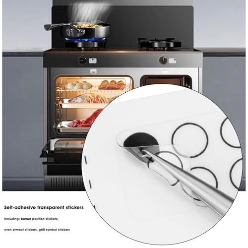 OTOTEC 2Set Cooker Stickers Burner Hob Stove Stickers Cooking Switch Sign Suitable for Stove Top Oven Marker Replacement 16x12mm 18x12mm - Image 2