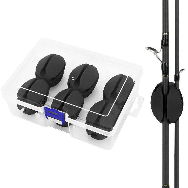 SAN LIKE Fishing Rod Racks 6PCS Portable Rod Puller Protector, Nice Fishing Gifts for Men Women, Black - Image 1