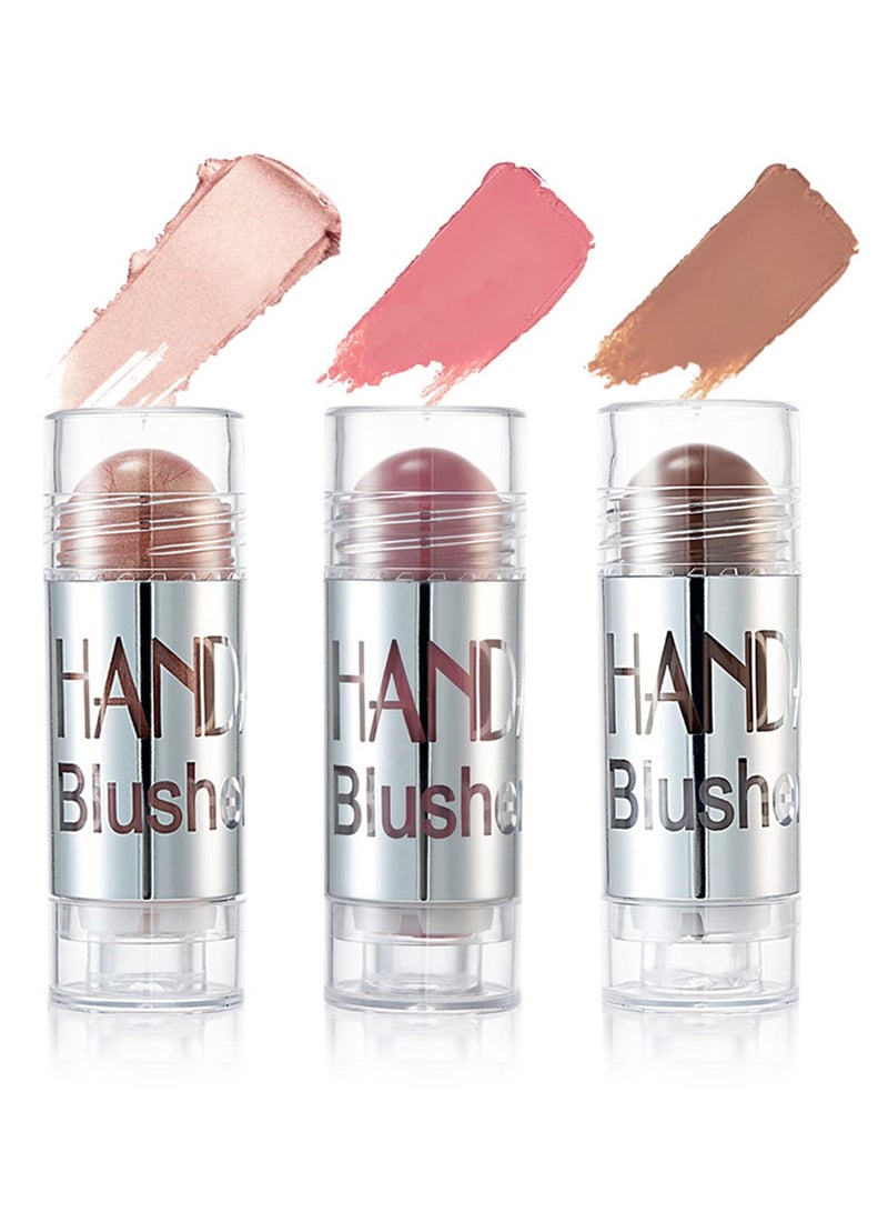 SYOSI Blush Stick Set Matte Cream Blush Stick for Cheeks, Eyes, and Lips Natural Makeup Waterproof Long Lasting  - Image 1