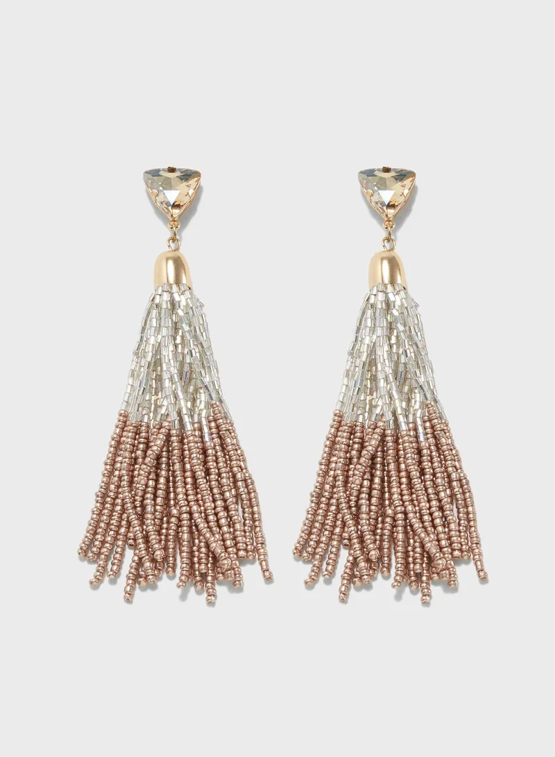FOREVER 21 Beaded Tassel Earrings