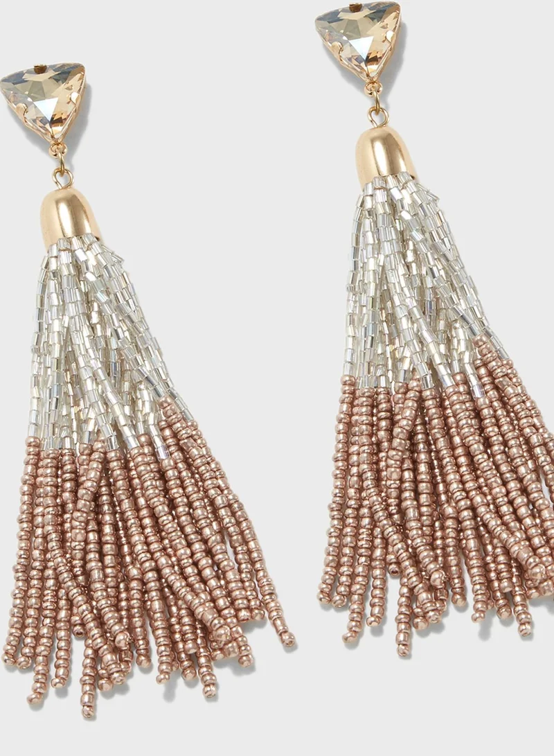 FOREVER 21 Beaded Tassel Earrings