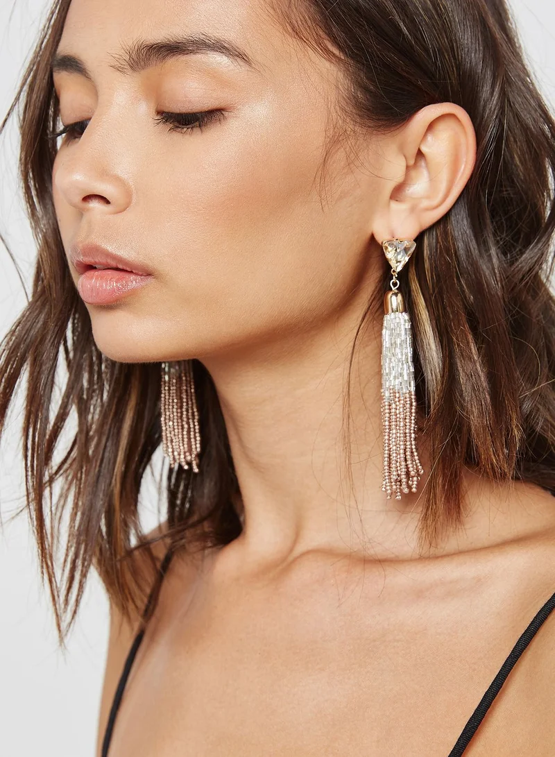 FOREVER 21 Beaded Tassel Earrings