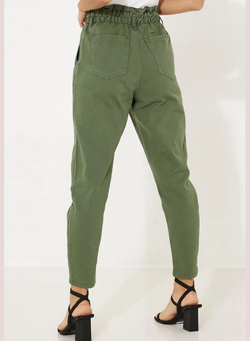 ايروبوستال Elasticated Waist Band Loose Fitted Cotton Pant
