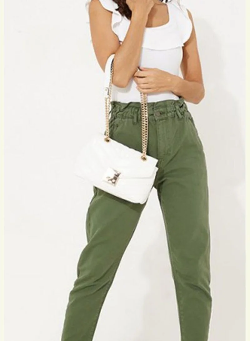 ايروبوستال Elasticated Waist Band Loose Fitted Cotton Pant