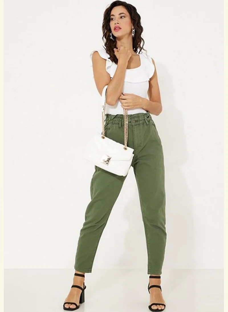 ايروبوستال Elasticated Waist Band Loose Fitted Cotton Pant