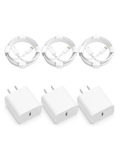 General USB C Charger iPhone Charger Fast Charging 3Pack 20W Type C Wall Charger Block with 6FT Long USB C Charger Cable Compatible for iPhone 14Pro/13 Pro/12/12 Pro Max/11/XS Max/XS/XR/X/8  - Image 1