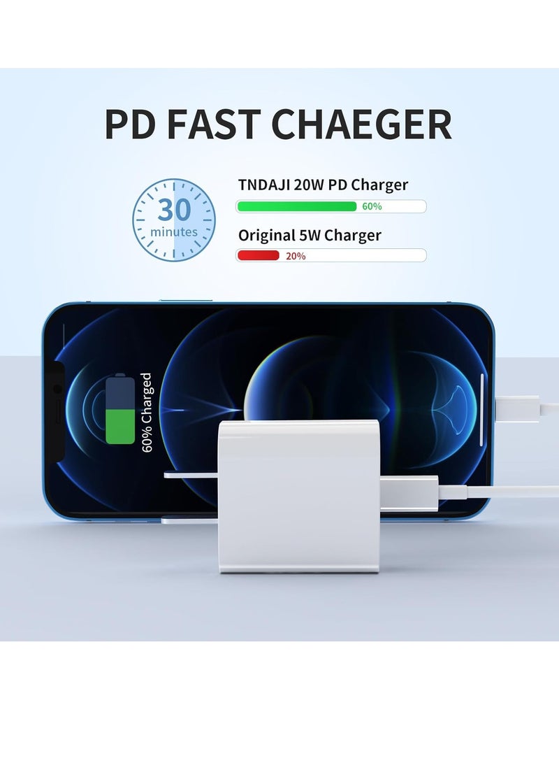 General USB C Charger iPhone Charger Fast Charging 3Pack 20W Type C Wall Charger Block with 6FT Long USB C Charger Cable Compatible for iPhone 14Pro/13 Pro/12/12 Pro Max/11/XS Max/XS/XR/X/8  - Image 2